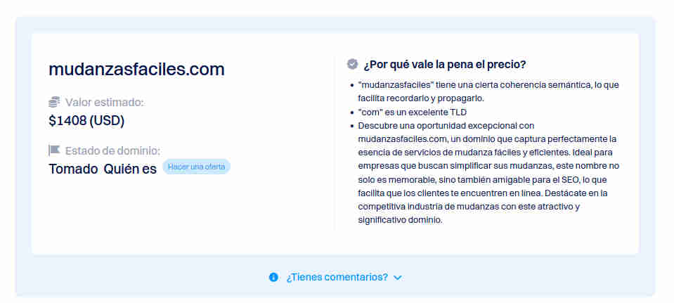 Oportunidad: Dominio 100x100mudanzas.eu